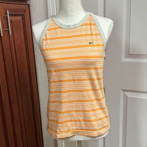 YK2 Lacoste Women's Tangerine Striped Tank Top Size:S